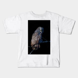 Spotlit - Great Grey Owl Kids T-Shirt